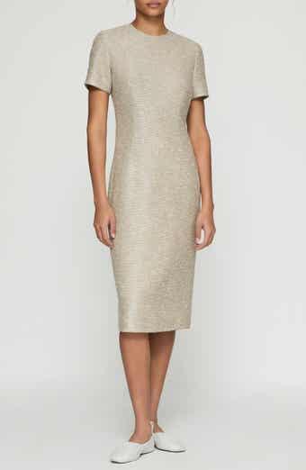 Sequin Speckled Tweed Sheath Dress