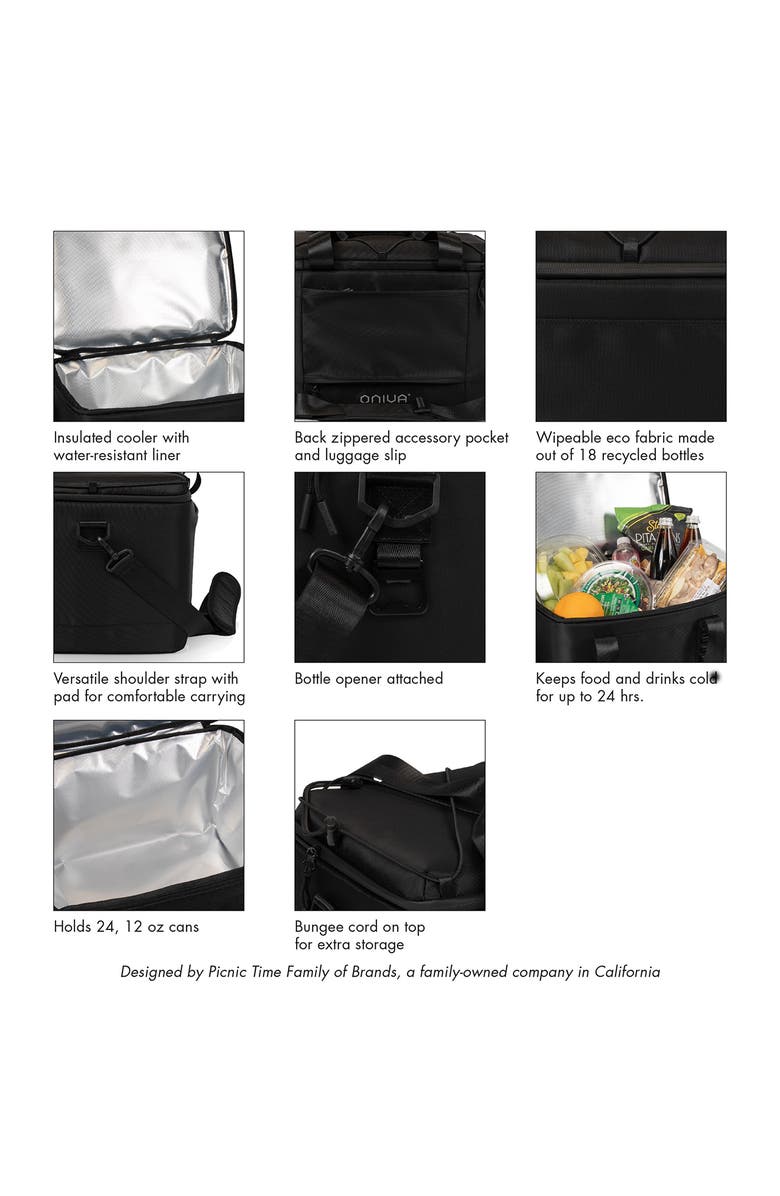 Picnic Time Tarana Superthick Large Cooler Bag, Alternate, color, Black