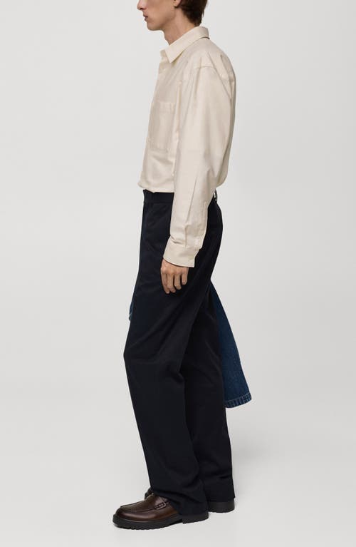 Mango Regular Fit Oxford Button-up Shirt In Vanilla