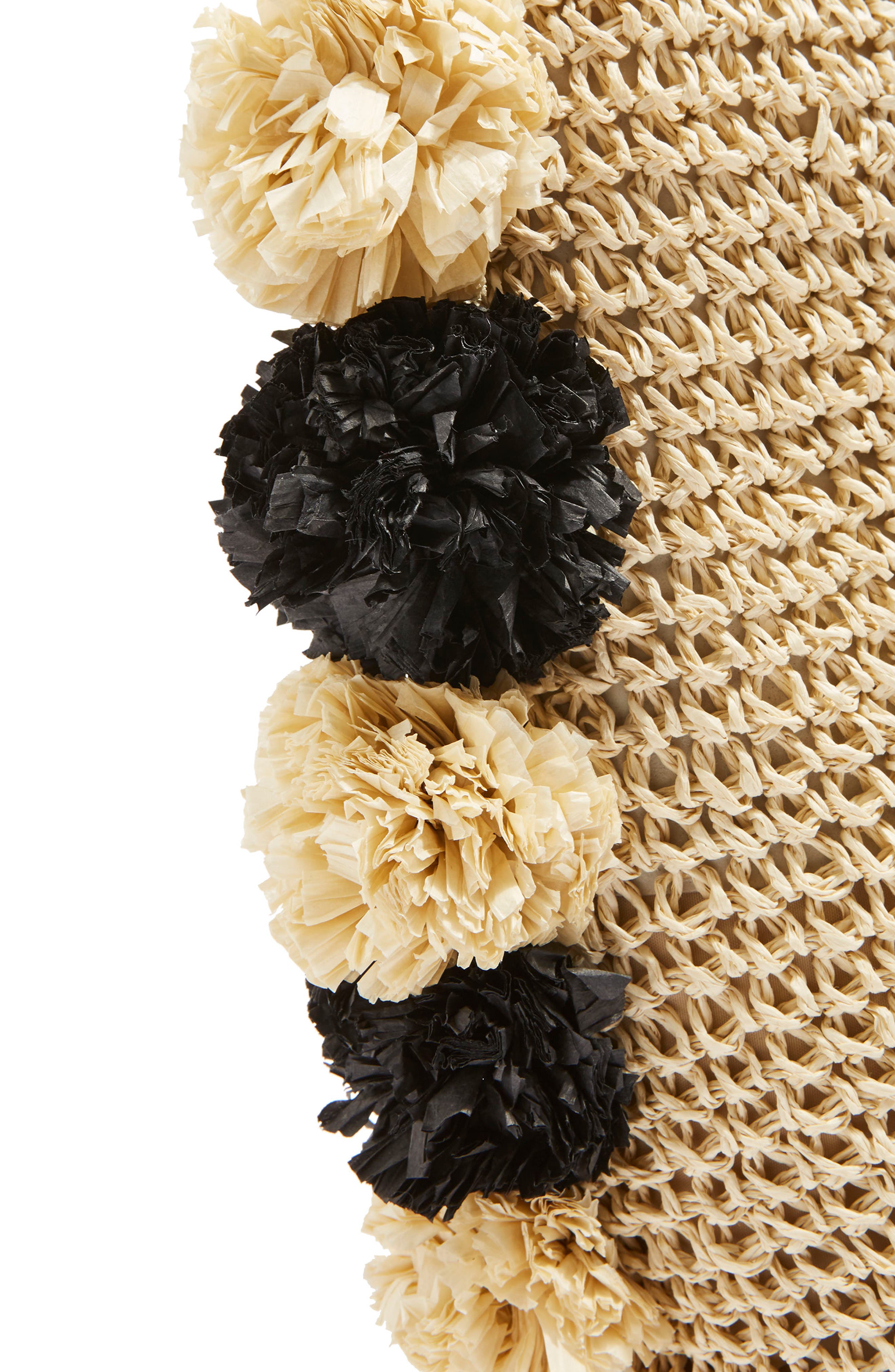 Bali Pom Straw Tote Bag, Alternate, color, NUDE