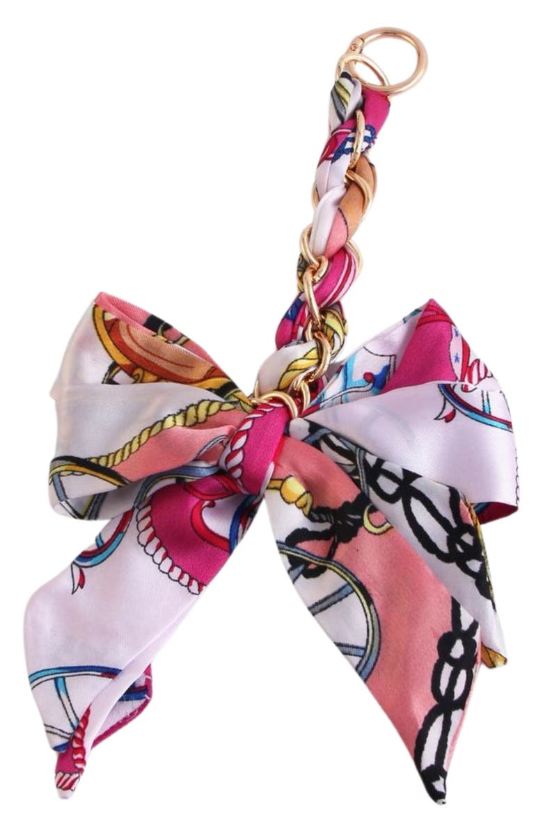 MacRae & Co. Scarf Bow Bag Charm, Main, color, 