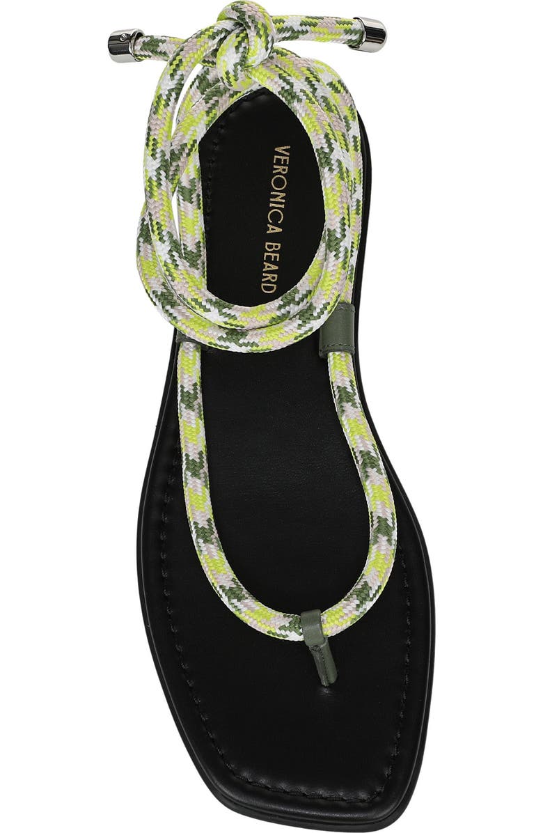 Veronica Beard Carmina Ankle Wrap Sandal, Alternate, color, Lime Multi