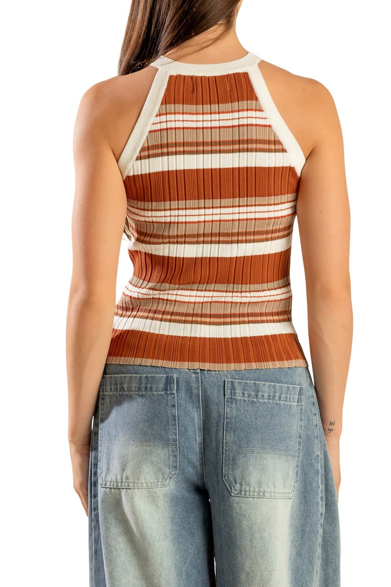 Stripe Rib Tank, Alternate, color, RUST/ TAUPE