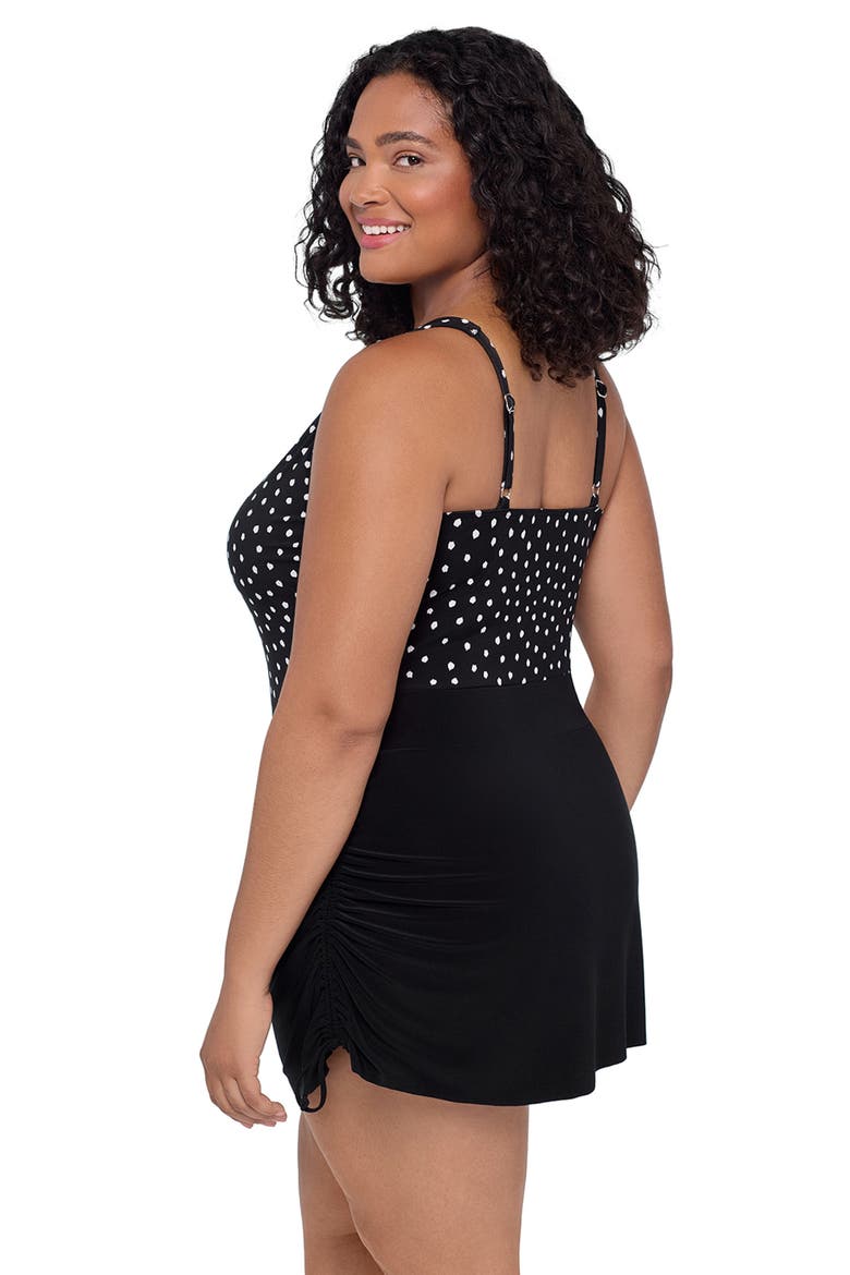 Julie Adjustable Skirt Control Swim Dress, Alternate, color, Sea Stones