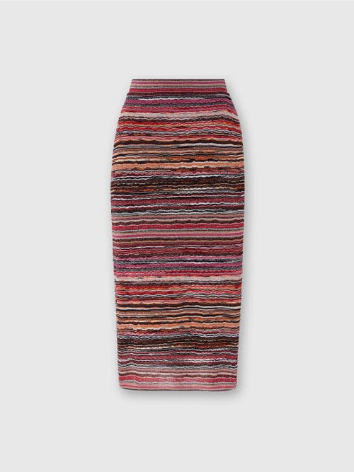 MISSONI MISSONI MIDI SKIRT IN LAMÉ EMBOSSED VISCOSE WITH WAVE PATTERN