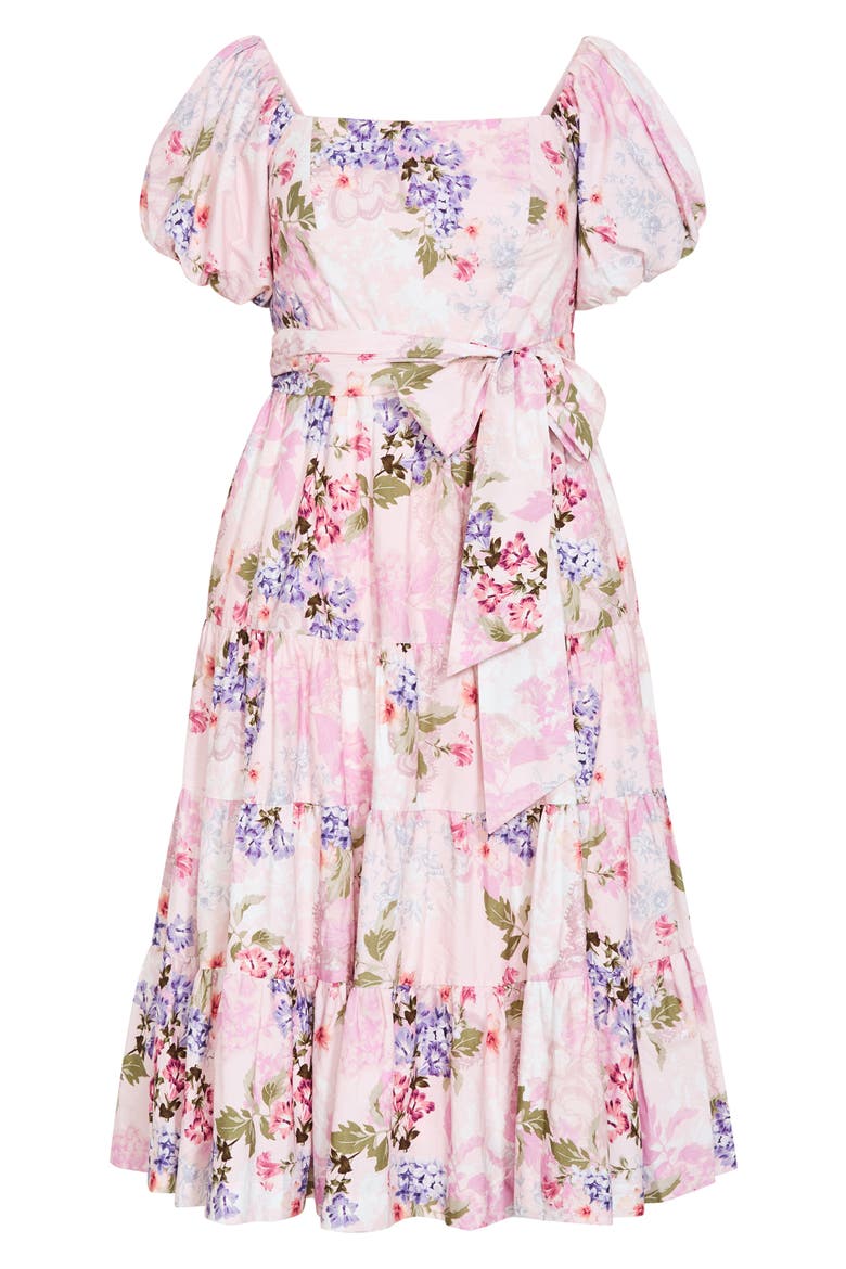 Aliyah Floral Print Midi Dress, Alternate, color, ANTIQUE BLOOM