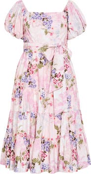 City Chic Aliyah Floral Print Midi Dress