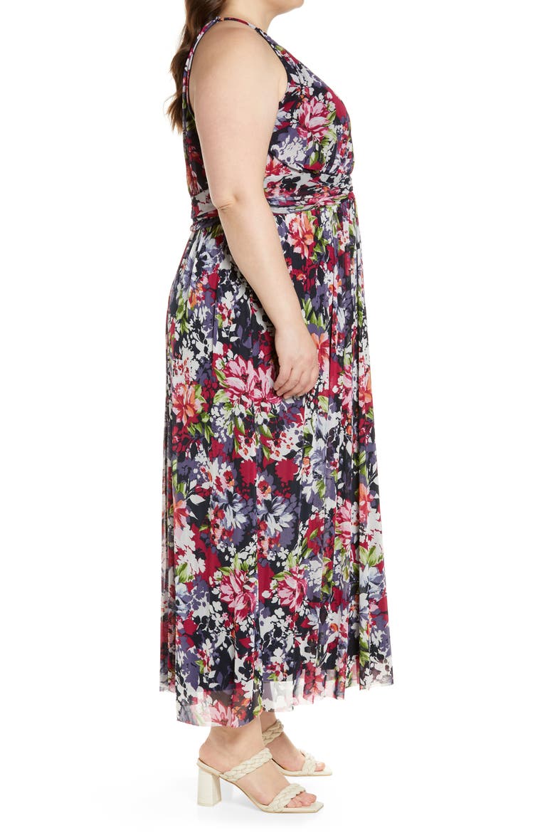 Floral Print Sundress, Alternate, color, NAVY/ DENIM/ PINK