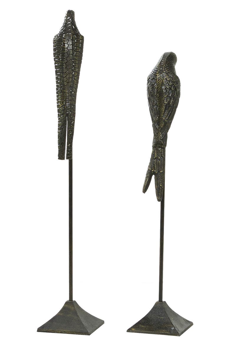 Black Aluminum Bird Sculpture - Set of 2, Alternate, color, BLACK