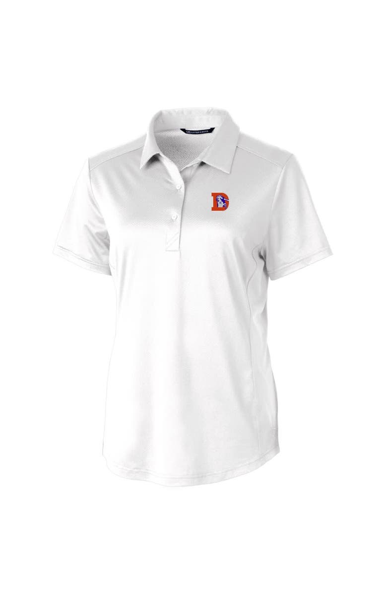 Cutter & Buck Women's Cutter & Buck White Denver Broncos Throwback Logo Prospect Textured Stretch Polo, Alternate, color, 