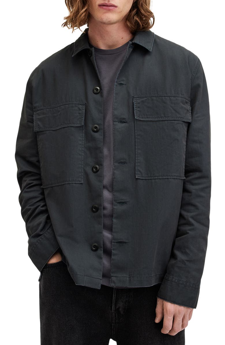 AllSaints Sanpha Button-Up Overshirt, Main, color, 