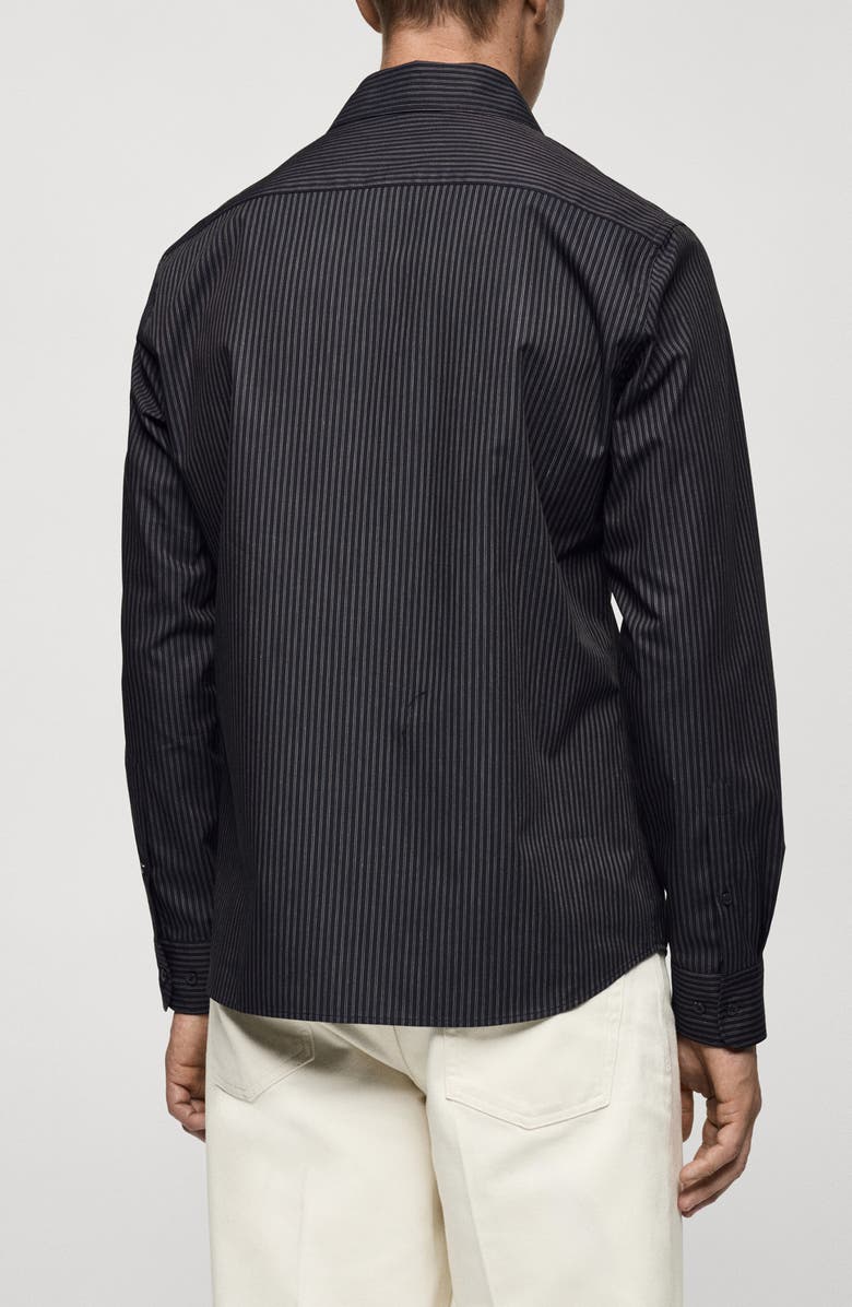 MANGO Slim Fit Pinstripe Button-Up Shirt, Alternate, color,