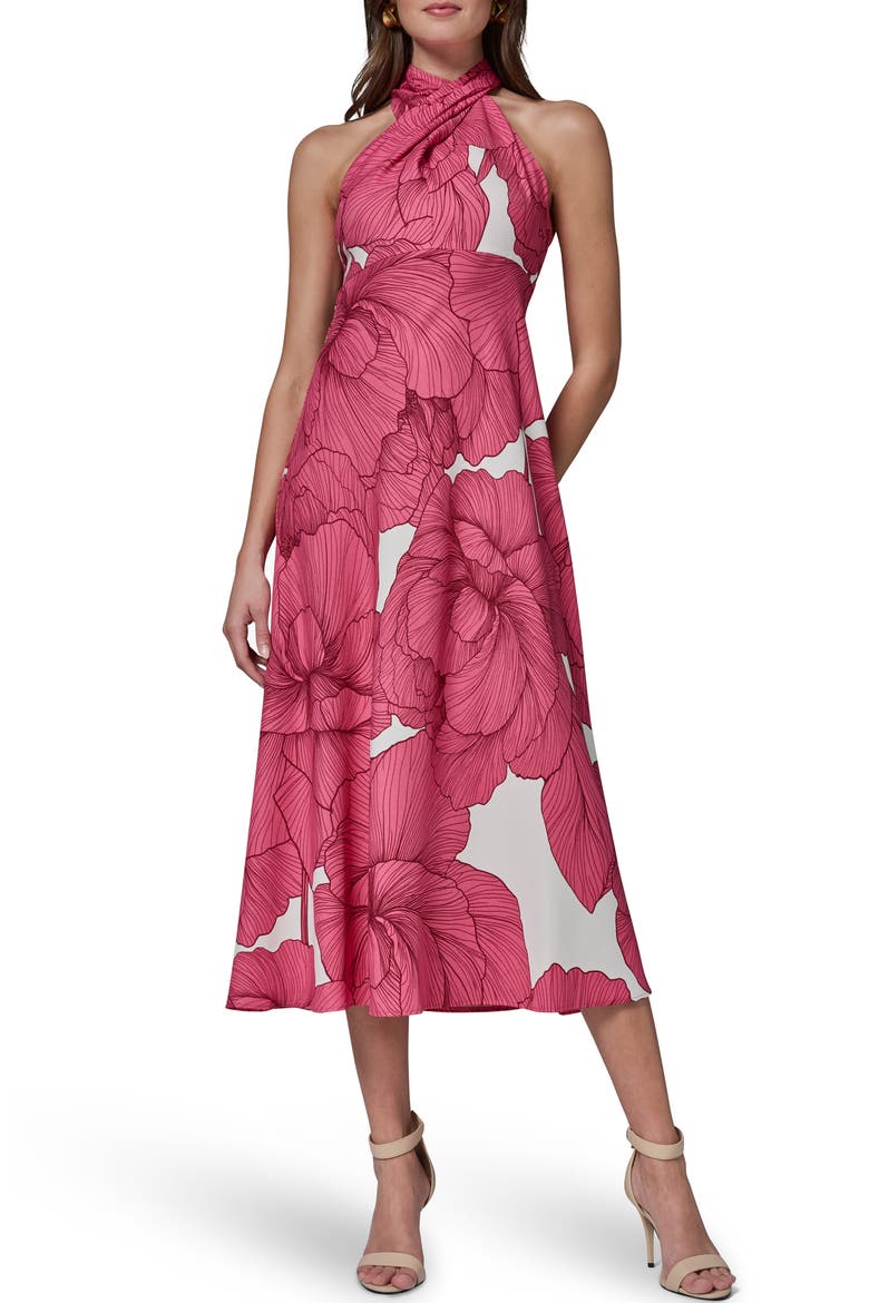 Floral Print A-Line Dress, Main, color, AZALEA MULI