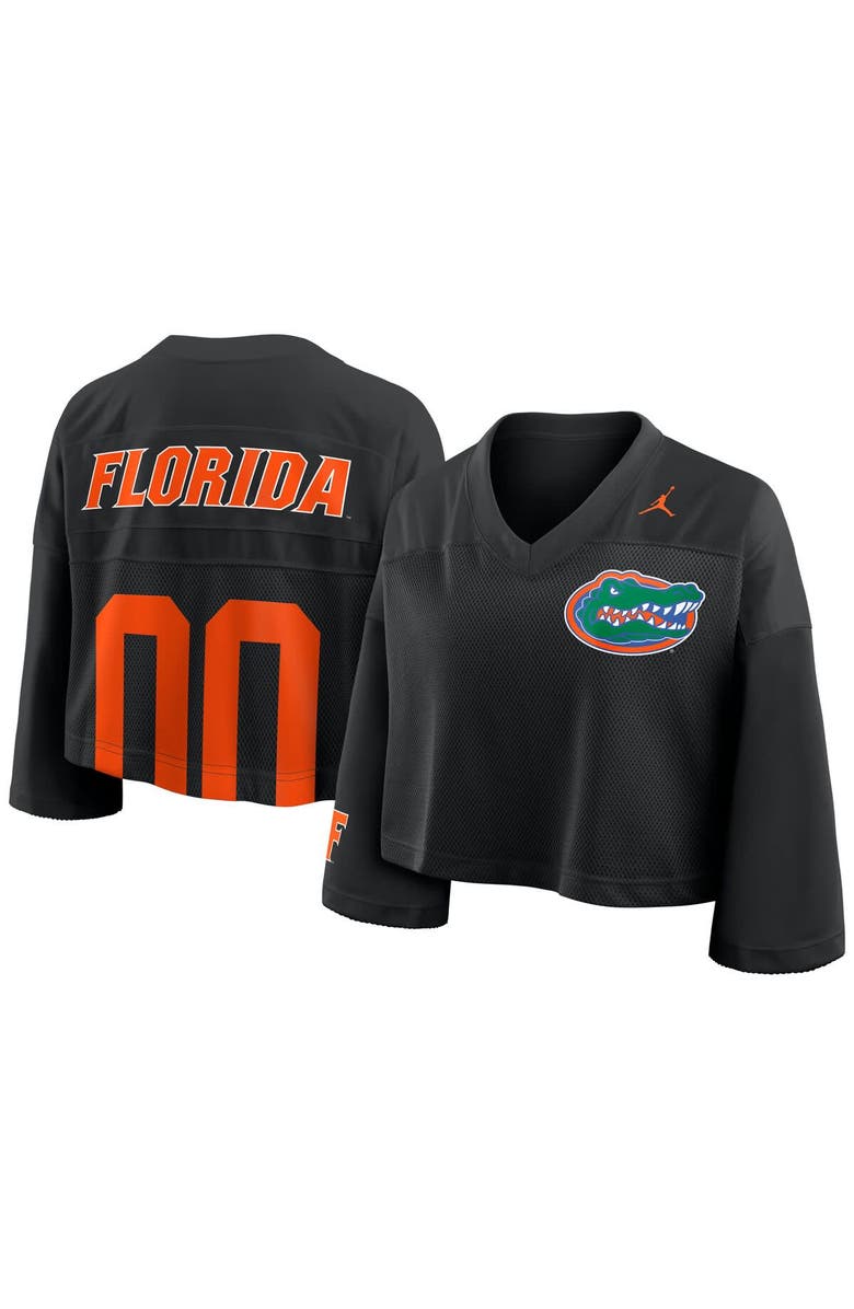Jordan Brand Women's Jordan Brand Black Florida Gators Cropped Mesh Dri-FIT Fashion Jersey, Main, color, Black