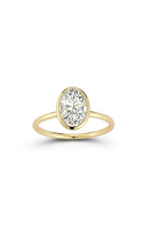Oval Cut Moissanite Solitaire Ring