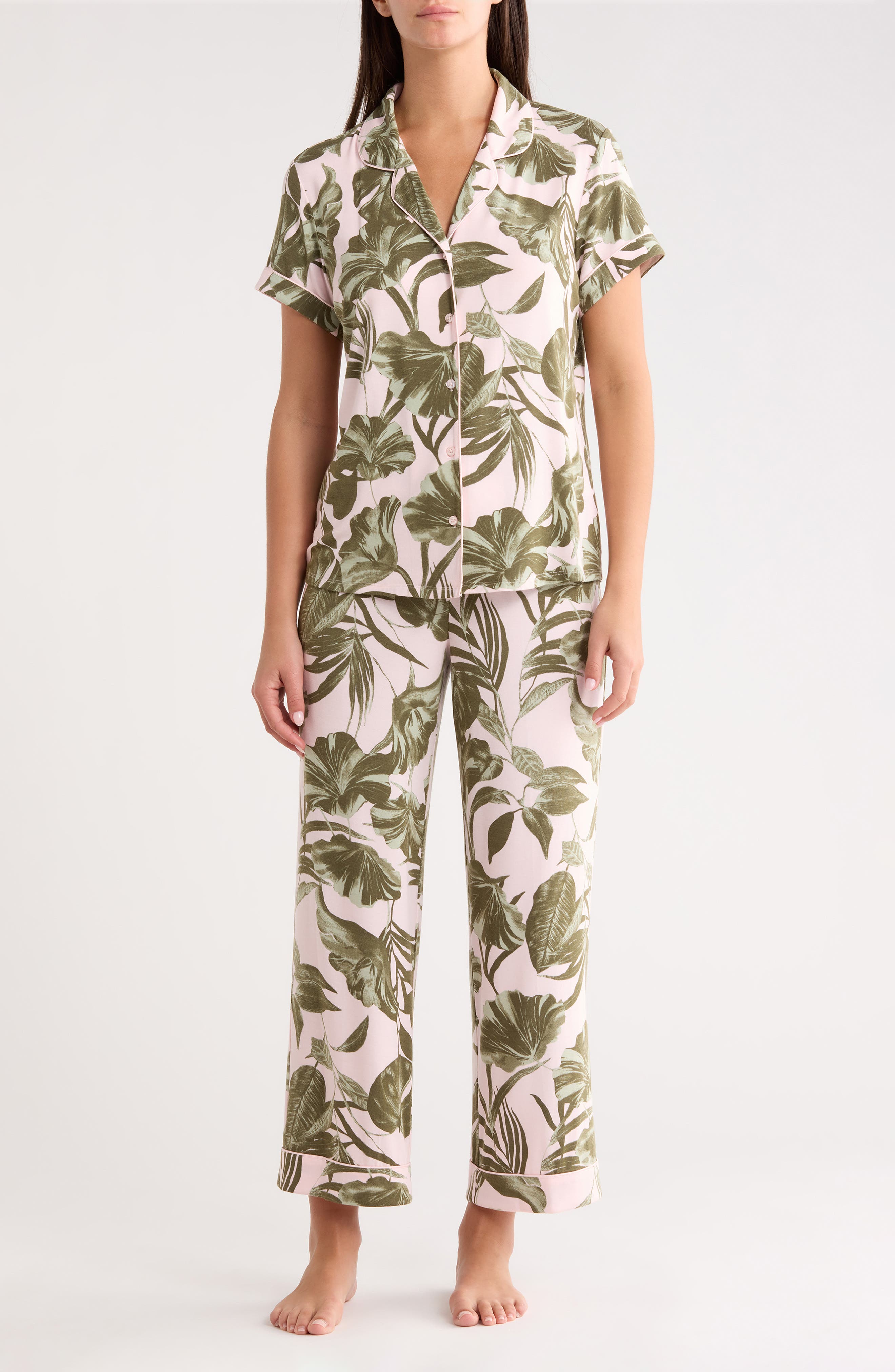 PINK- OLIVE SKETCH TROPIC