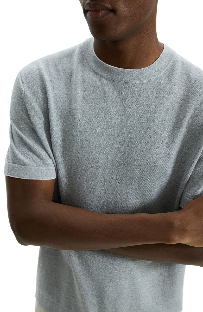 Theory Kolben Linen Blend T-shirt, Alternate, color, Grey Heather