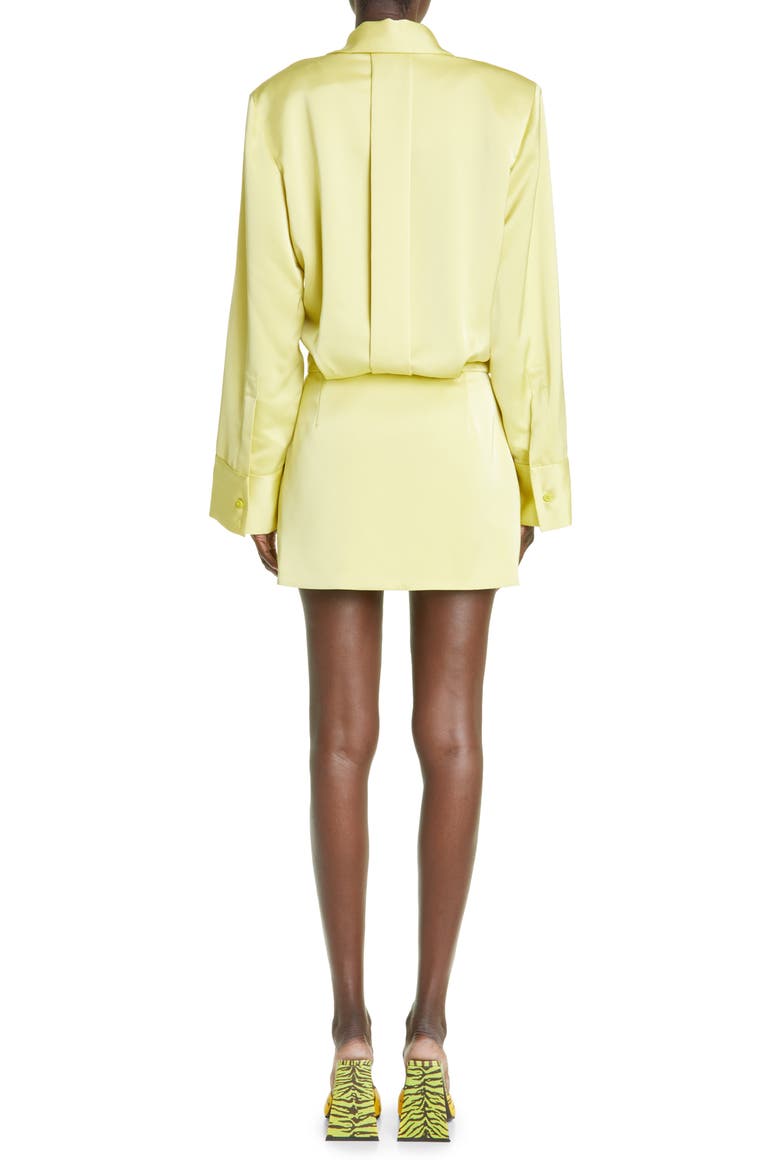 Margot Long Sleeve Mini Shirtdress, Alternate, color, LIME