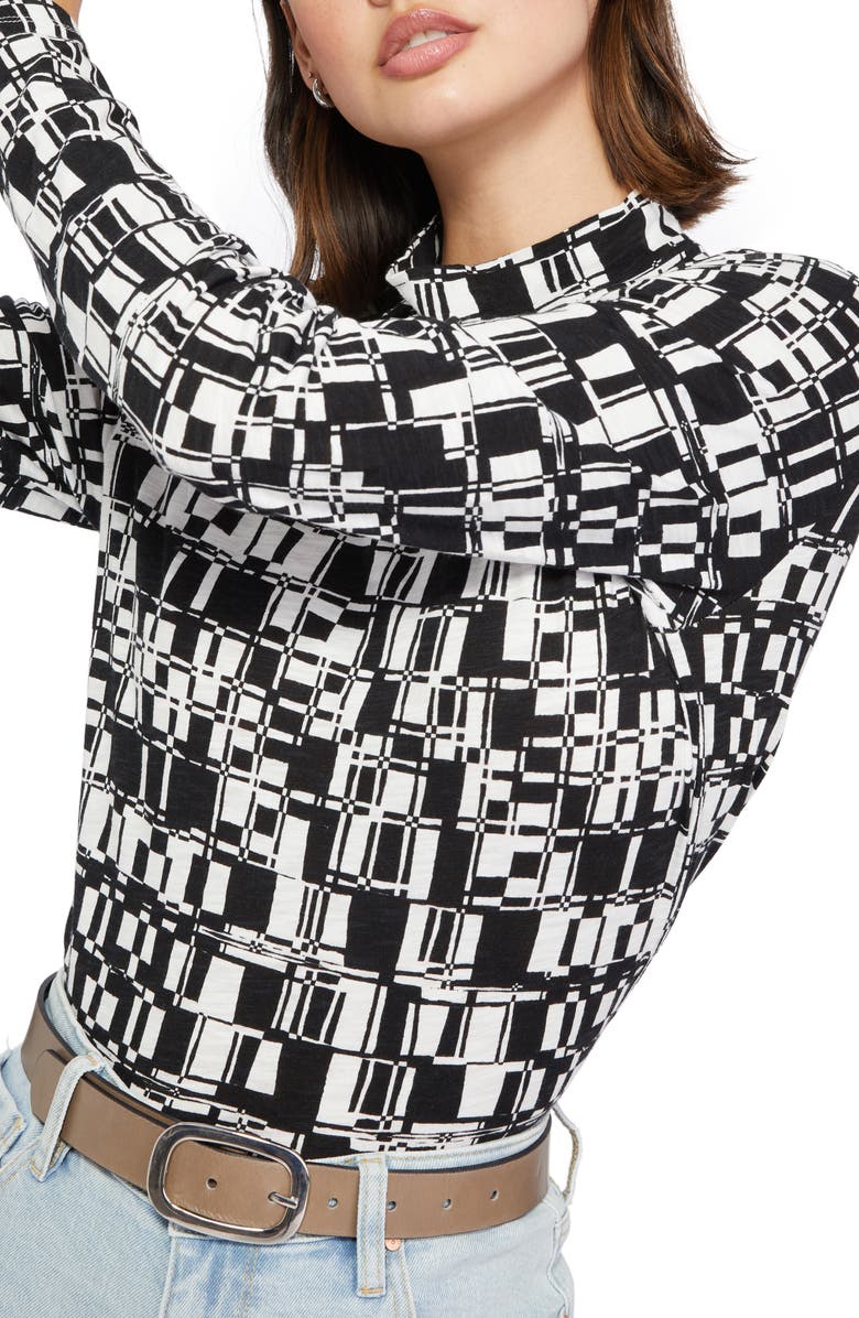 Sanctuary Leopard Print Mock Neck Top, Alternate, color, 