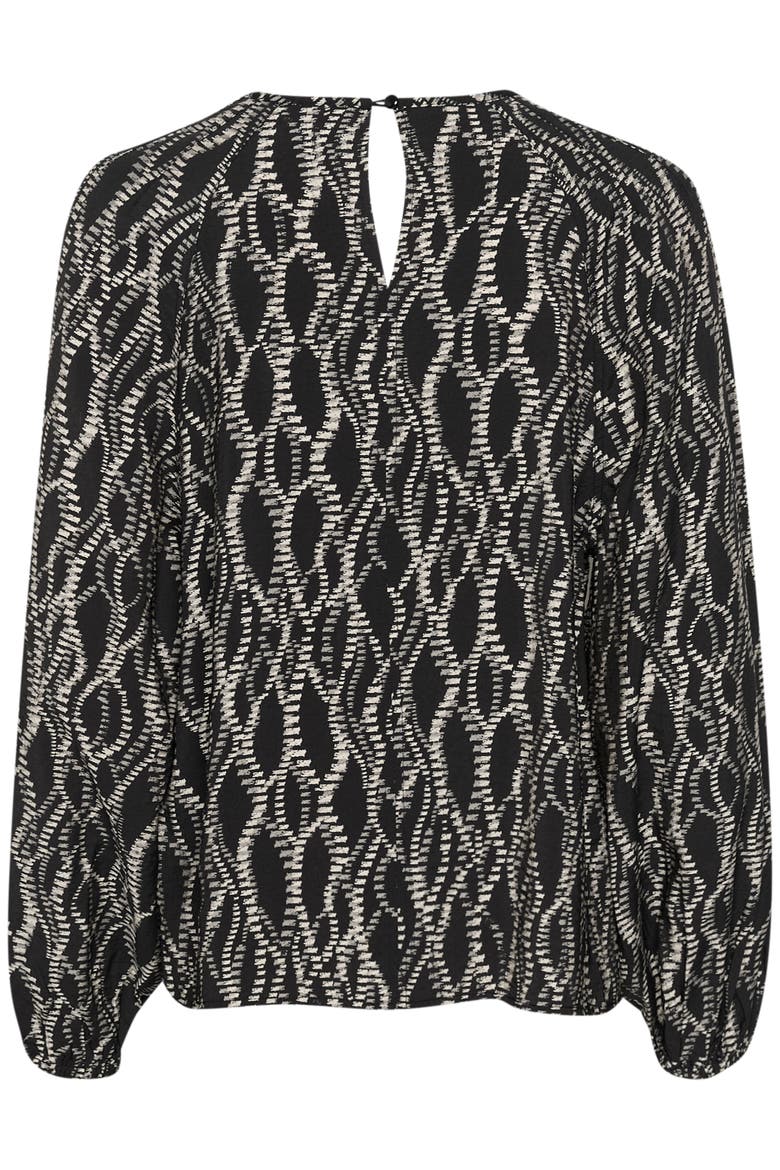 Kadunora Cutout Neck Casual Fit Blouse, Alternate, color, Black/Grey Graphic