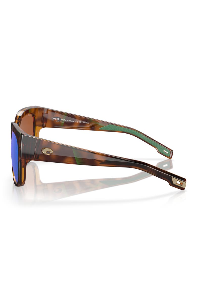 55mm Square Sunglasses, Alternate, color, GREEN TORT