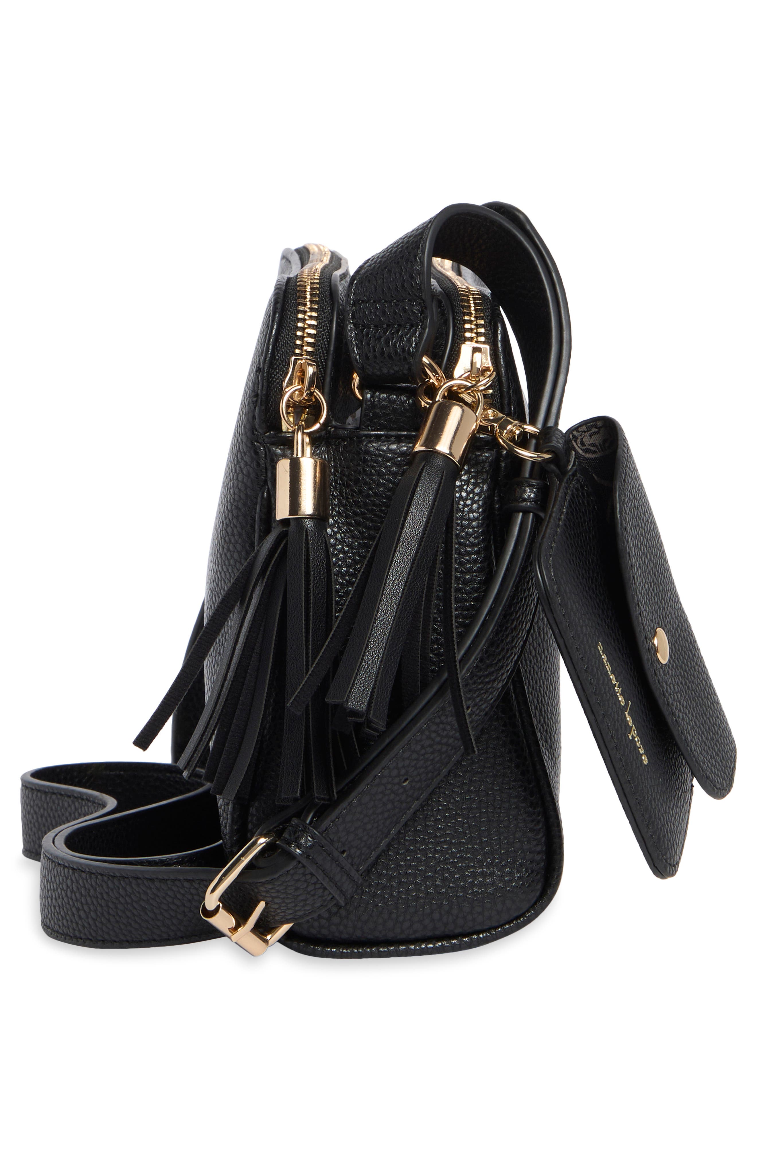 Nanette Lepore Siobhan Tassel Crossbody Bag, Alternate, color, Black