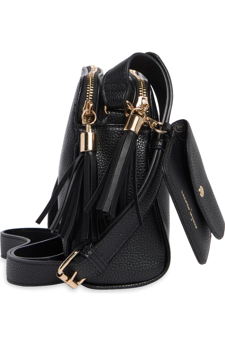 Nanette Lepore Siobhan Tassel Crossbody Bag, Alternate, color, Black