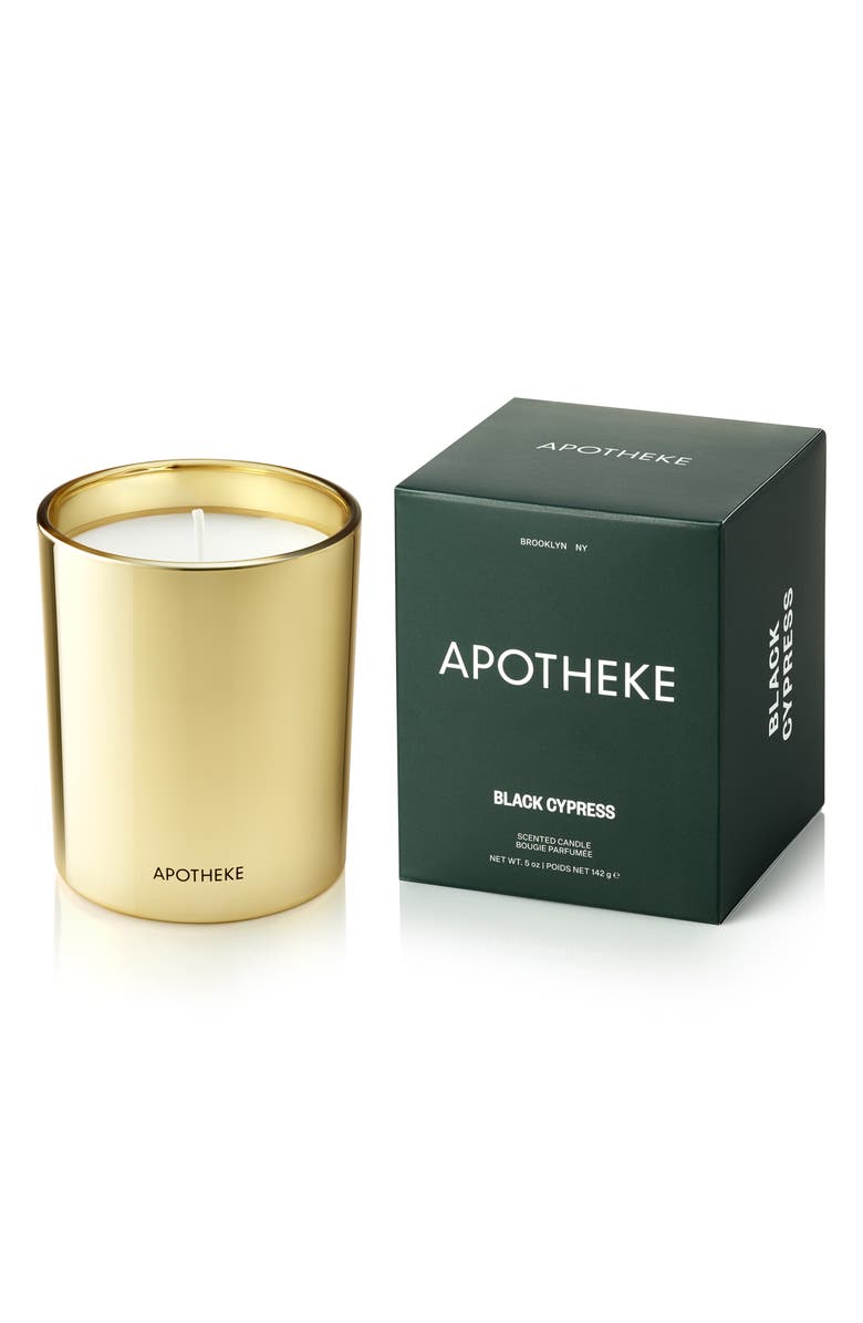 APOTHEKE Black Cypress Mini Scented Candle, Main, color, 