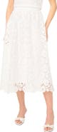 CeCe Floral Lace A-line Midi Skirt