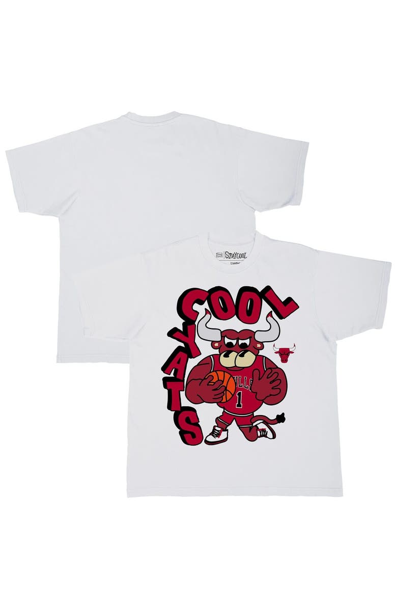 Stadium Essentials Men's Stadium Essentials White Chicago Bulls NBA x Staycool Mascot Oversized T-Shirt, Alternate, color, White