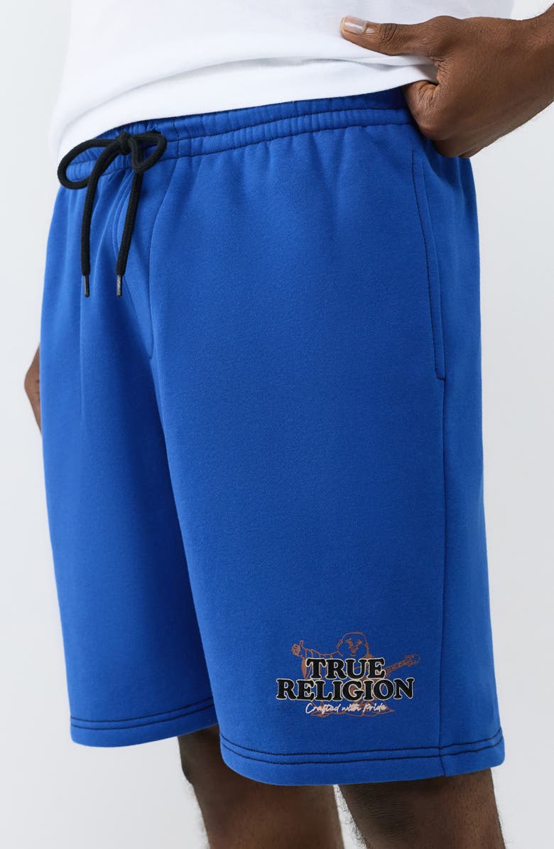 True Religion Buddha Contrast Fleece Shorts, Alternate, color,