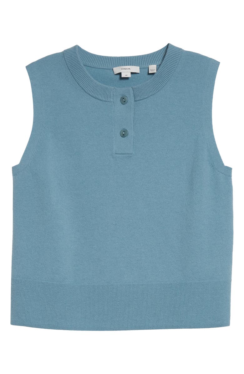 Vince Henley Wool Blend Sweater Tank, Alternate, color, Sky Steel