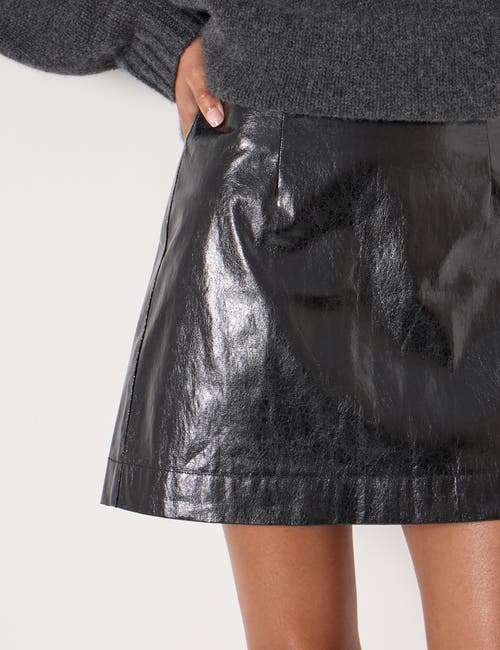 Hush Crackle Patent Mini Skirt In Black