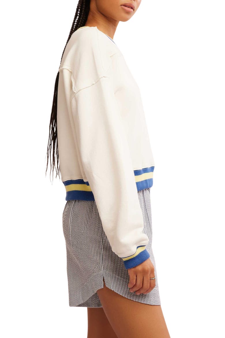 Rio Crop Sweatshirt, Alternate, color, IVORY COMBO