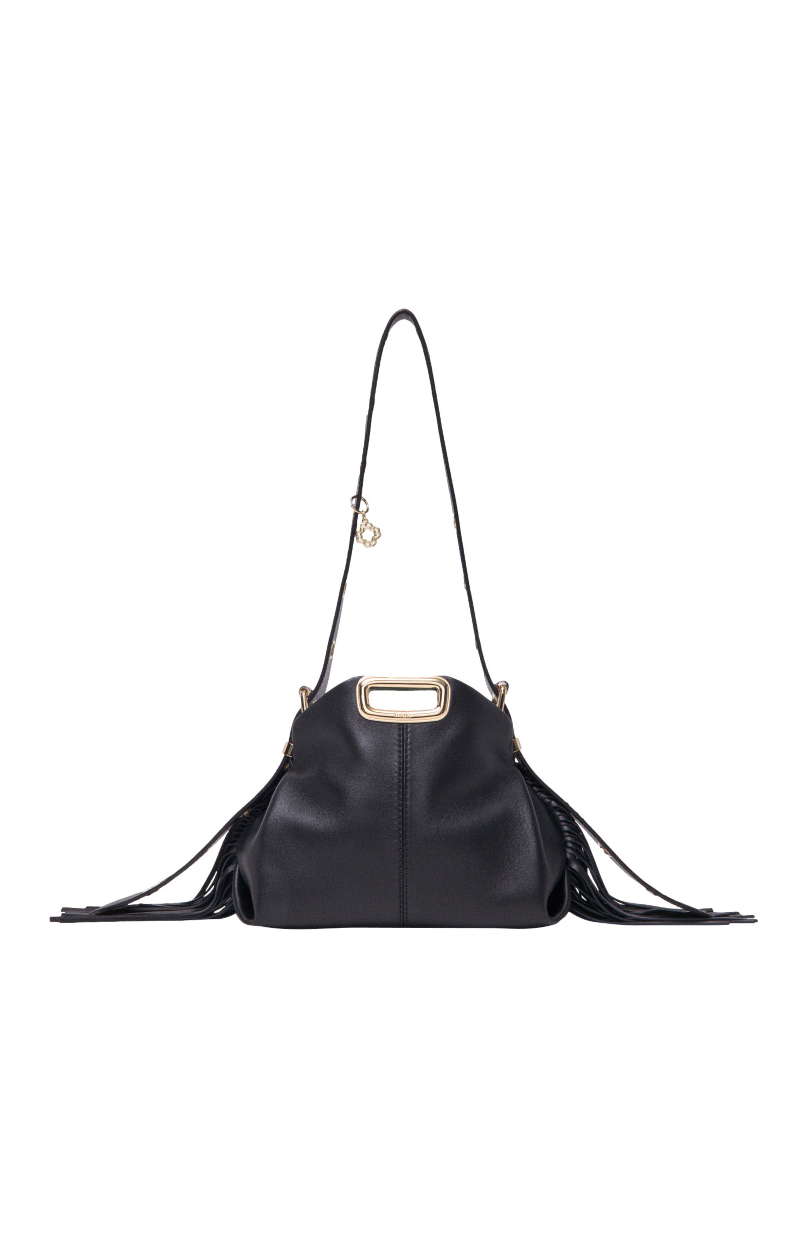maje Gold handle Miss M Mini bag, Main, color, Black