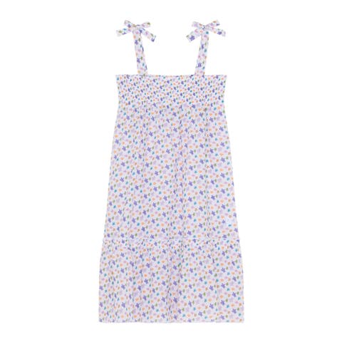 Girls Organic Cotton voile Dress Micro Ronde des Tortues