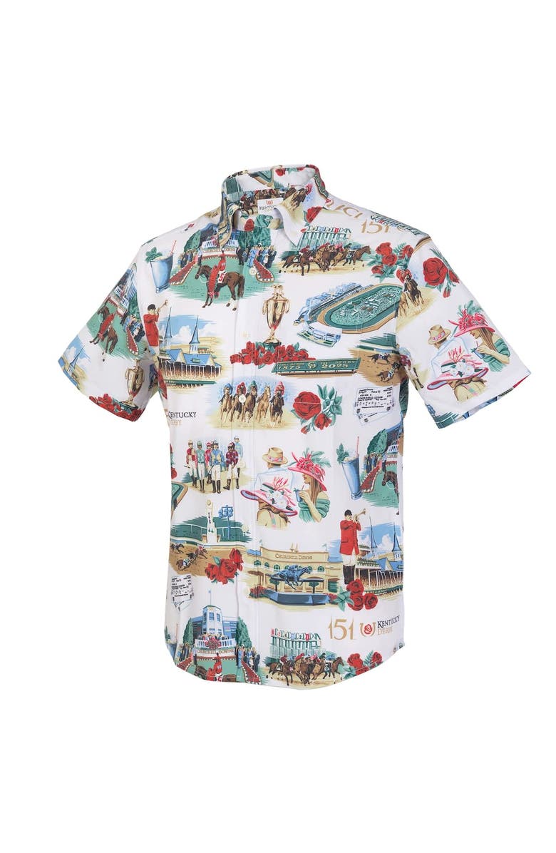 Reyn Spooner Men's Reyn Spooner White 151st Kentucky Derby Button-Up Shirt, Alternate, color, White