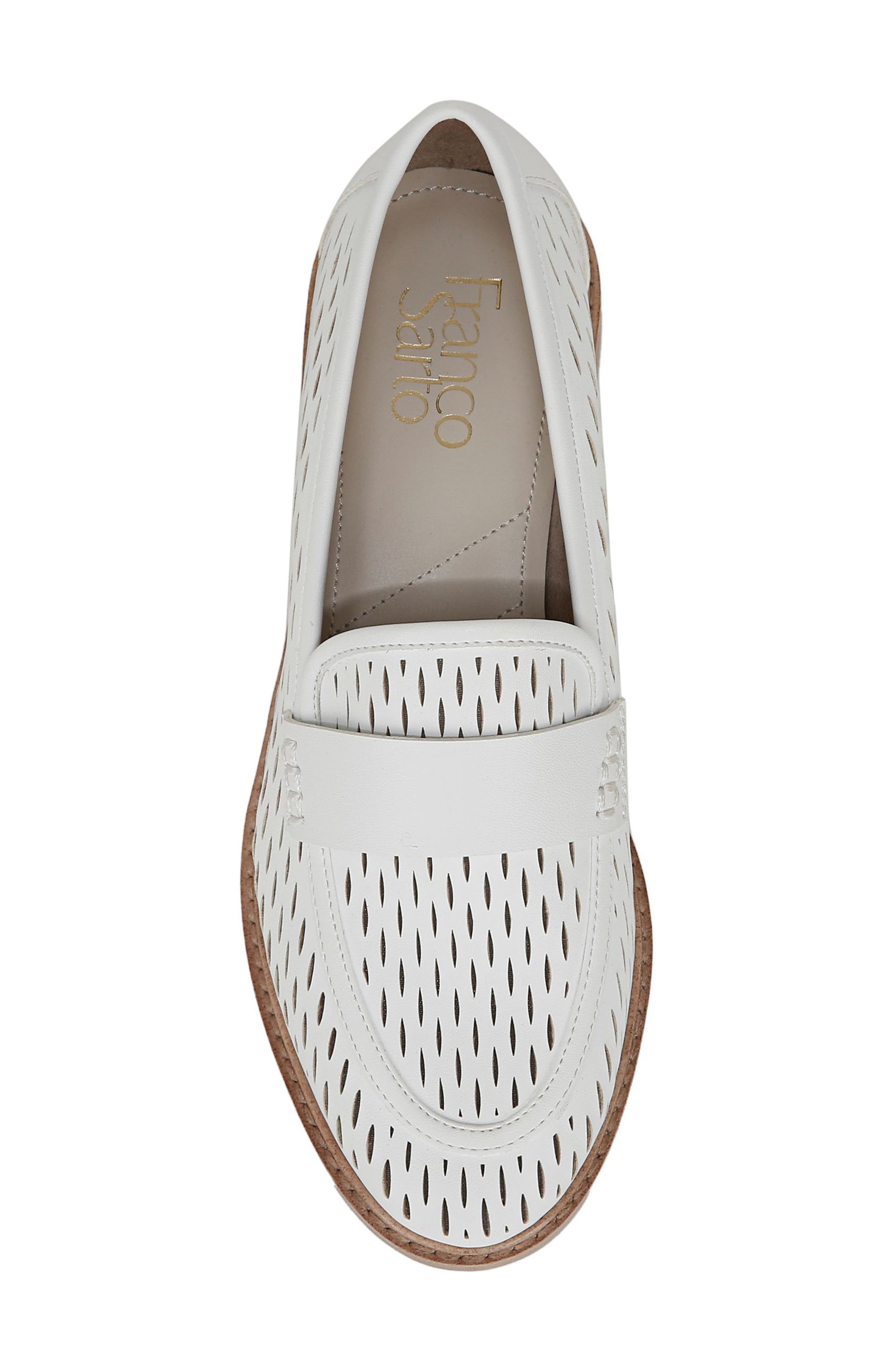 Franco Sarto Alison Lasercut Loafer, Alternate, color, White
