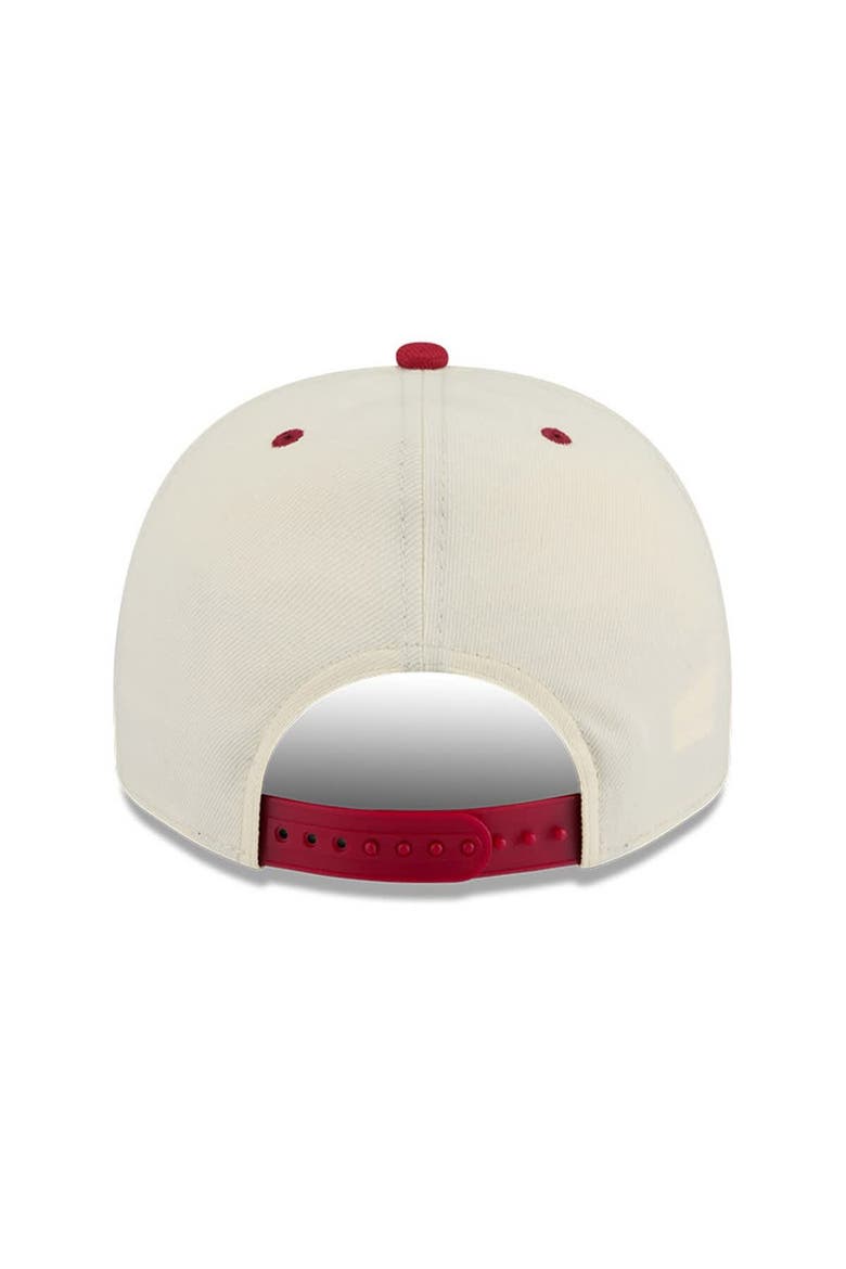Men's New Era Cream/Crimson Indiana Hoosiers March Madness Historic Collection 9FIFTY A-Frame Snapback Hat, Alternate, color, Cream