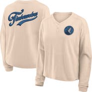 FANATICS Women's Fanatics Natural Minnesota Timberwolves Boxed Out Drop Fashion Long Sleeve T-Shirt