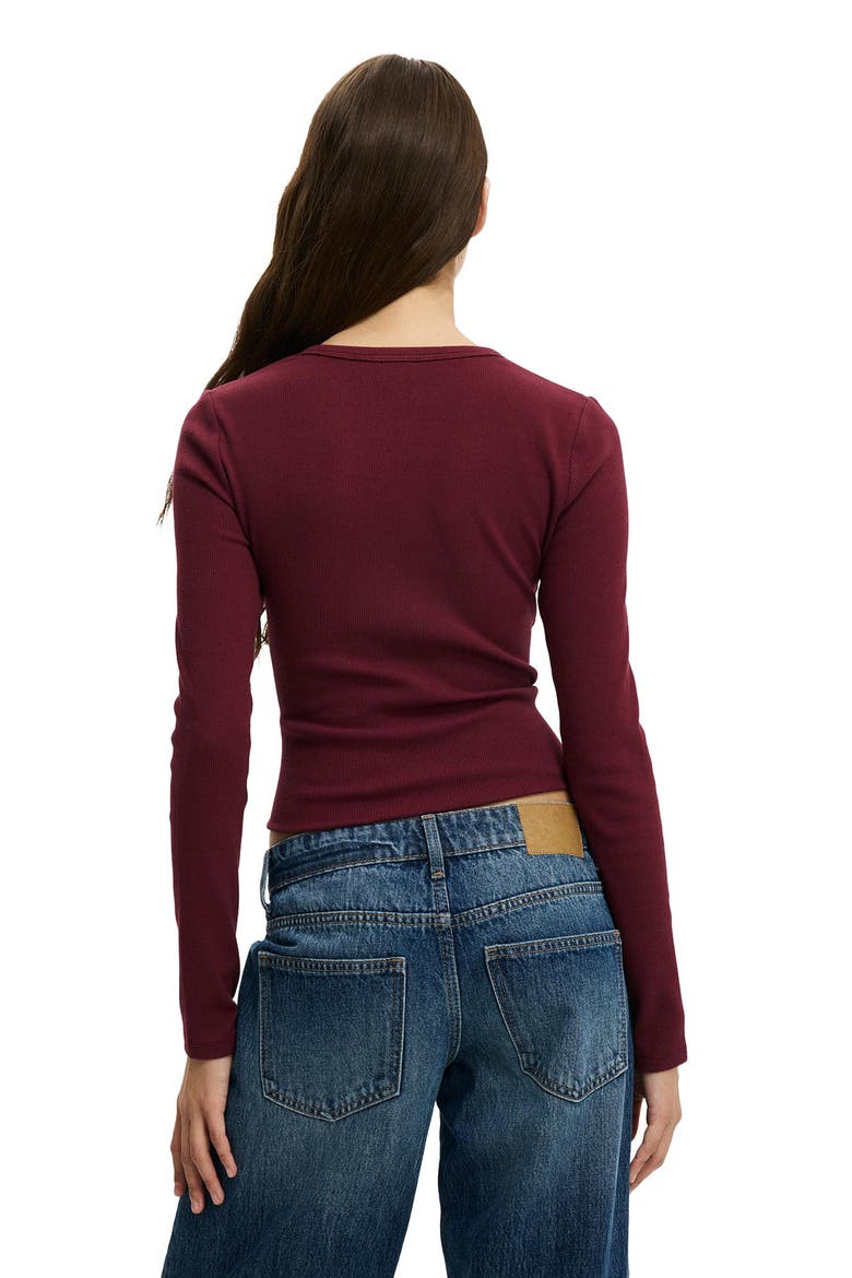 Women's Blake Henley Long Sleeve, Alternate, color, Sour Cherry