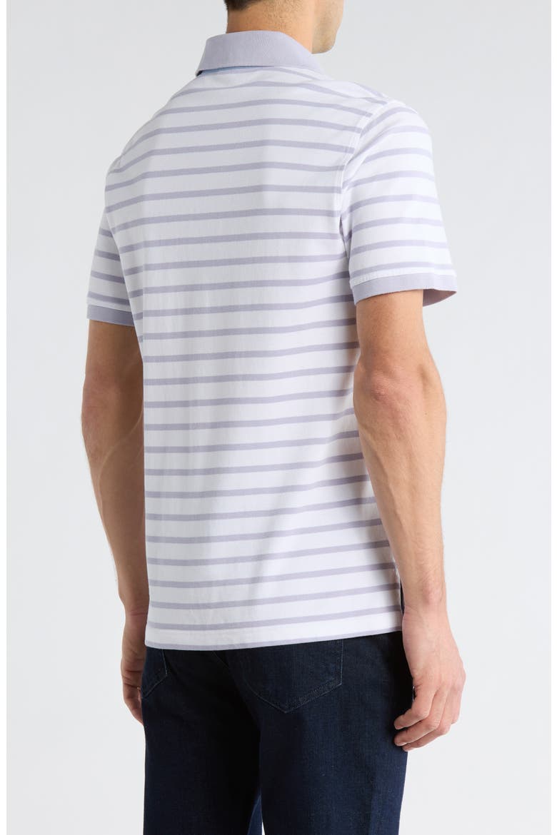 Slim Fit Stripe Cotton Piqué Polo, Alternate, color, LAVENDER/ WHITE