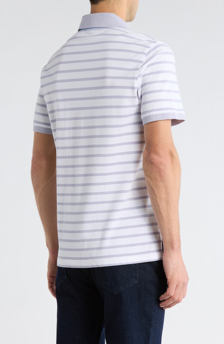 Brooks Brothers Slim Fit Stripe Cotton Piqué Polo, Alternate, color, Lavender/ White