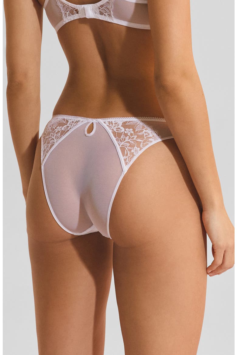 Mascarade Culotte Tulle & Lace Panties, Alternate, color, WHITE