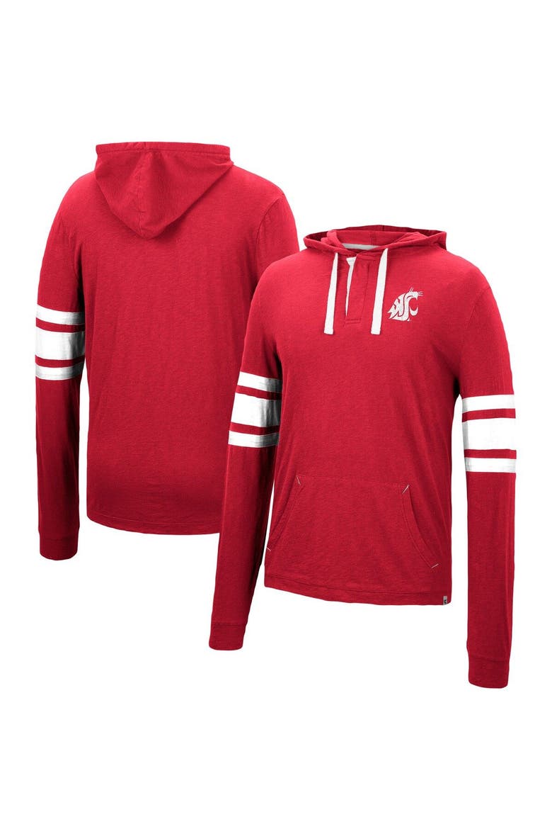 Men's Colosseum Crimson Washington State Cougars Lebowski Hoodie Long Sleeve T-Shirt, Main, color, Crimson