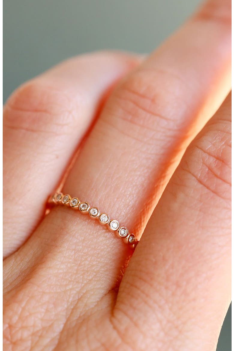 Mini Bezel Diamond Band Ring, Alternate, color, 18K RG