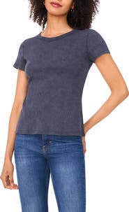 Halogen® Ribbed Washed T-Shirt