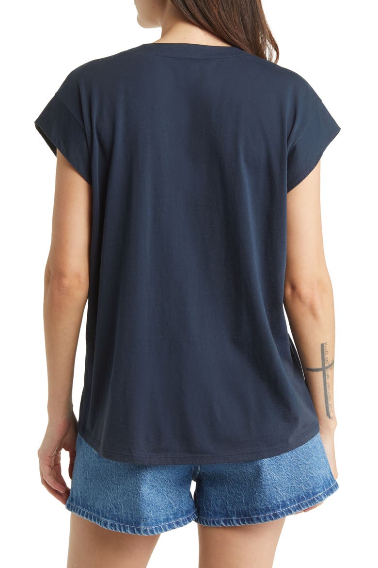 Le Mid Rise V-Neck T-Shirt, Alternate, color, NAVY