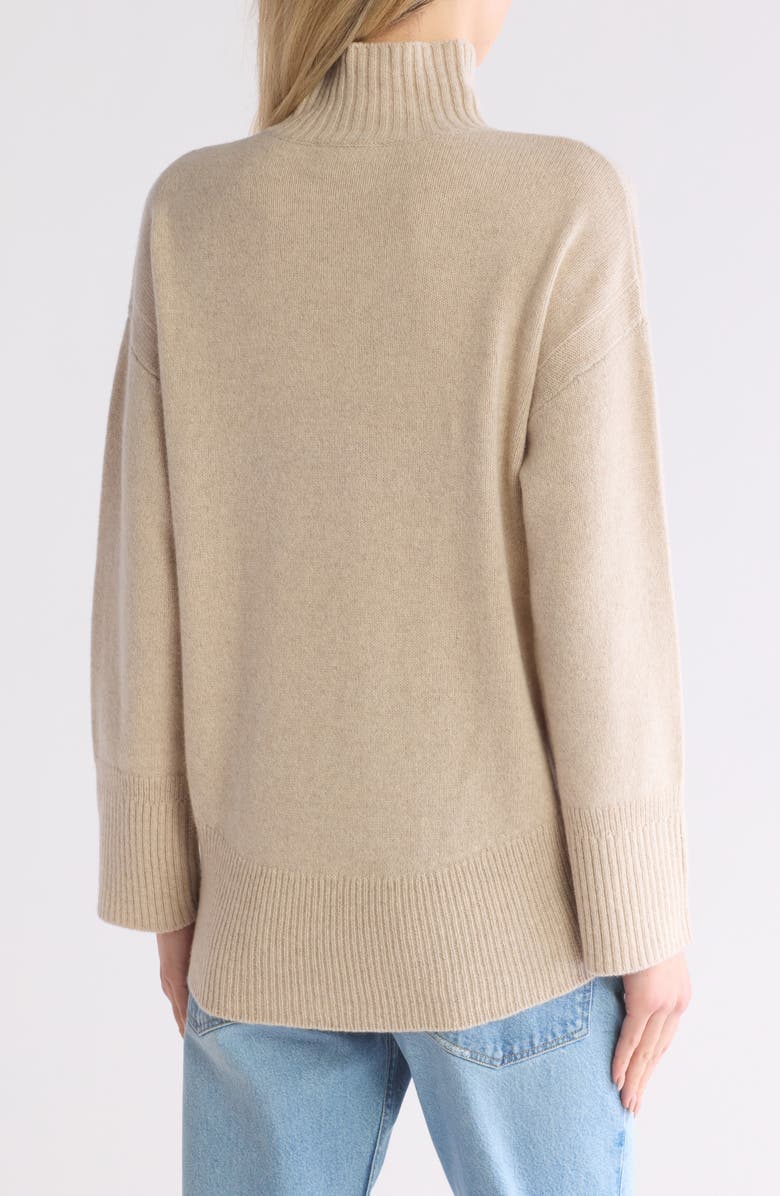 FRAME Cashmere High-Low Turtleneck Sweater, Alternate, color,