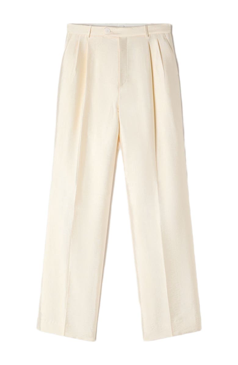 SANDRO Satin trousers, Alternate, color, Cream